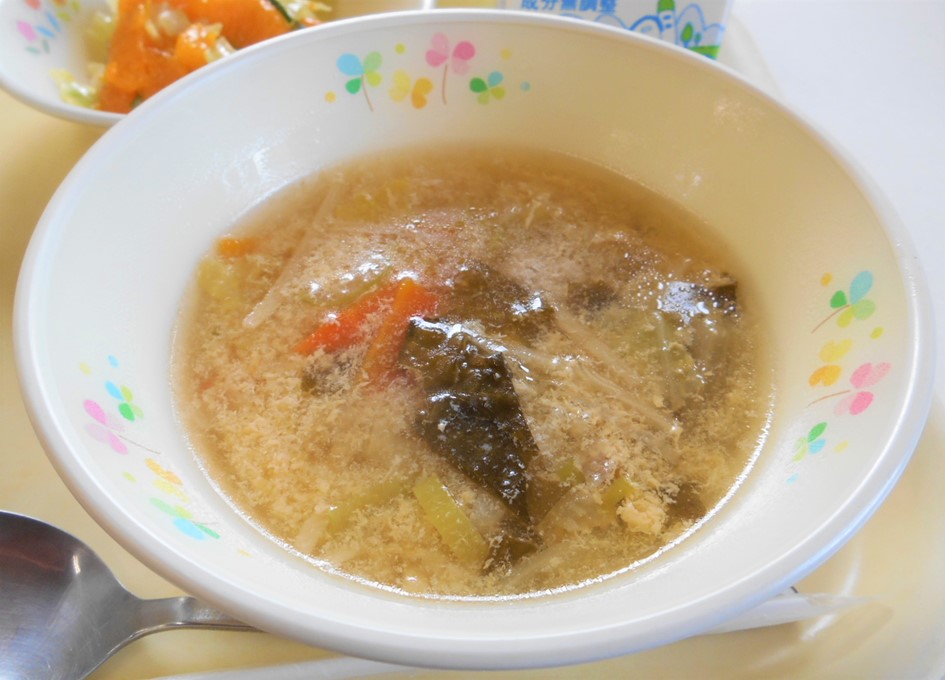 くき菜と卵の中華スープ