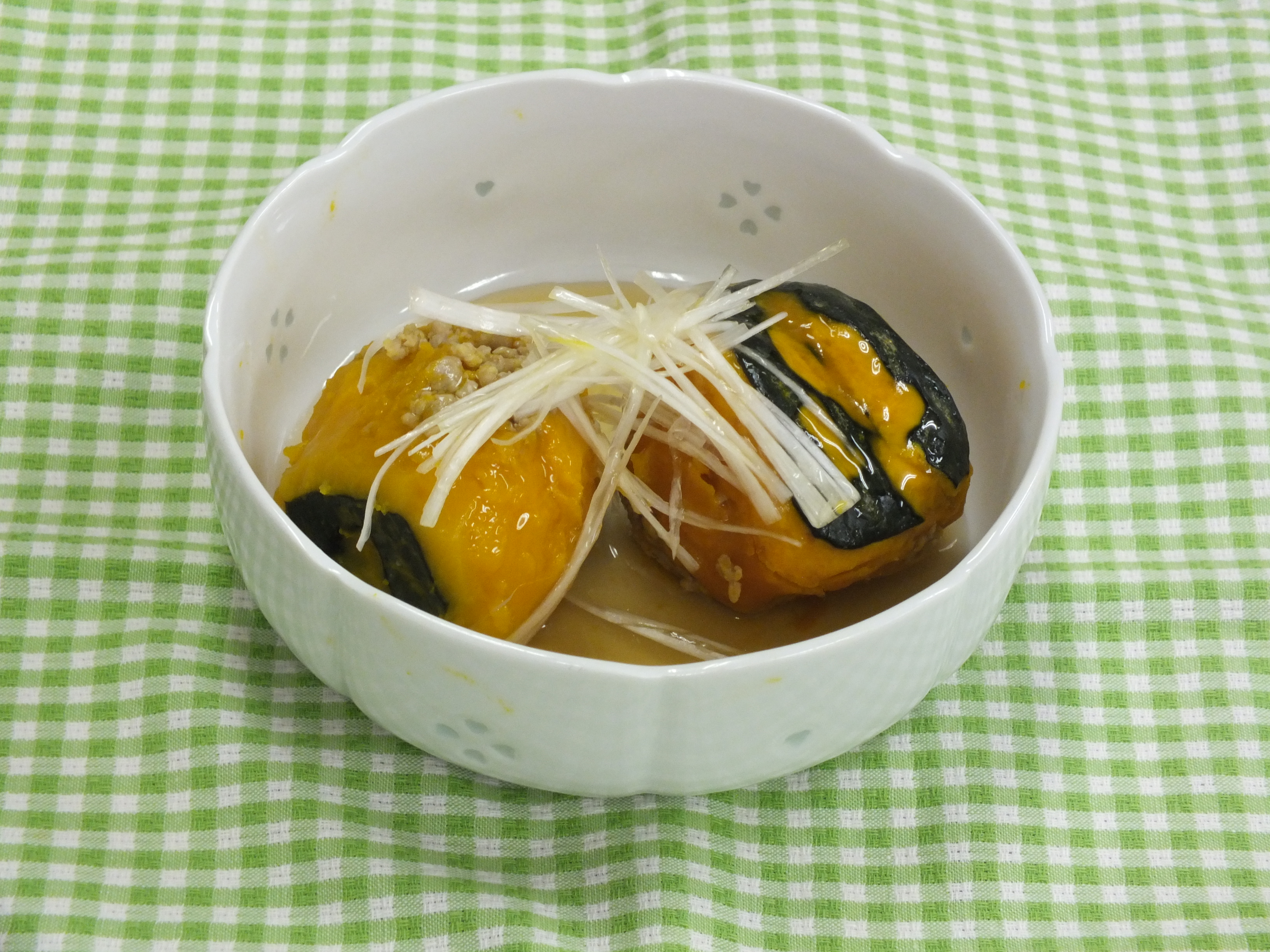 カボチャの茶巾絞り